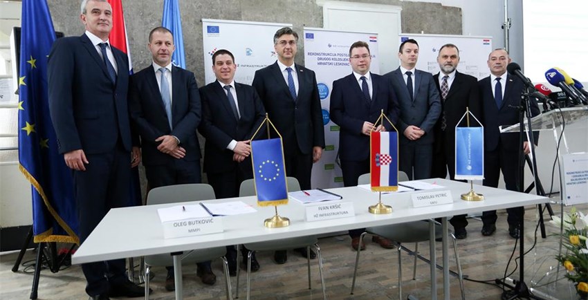 Potpisan ugovor za projekt - Rekonstrukcija postojećeg i izgradnja drugog kolosijeka na dionici Hrvatski Leskovac – Karlovac
